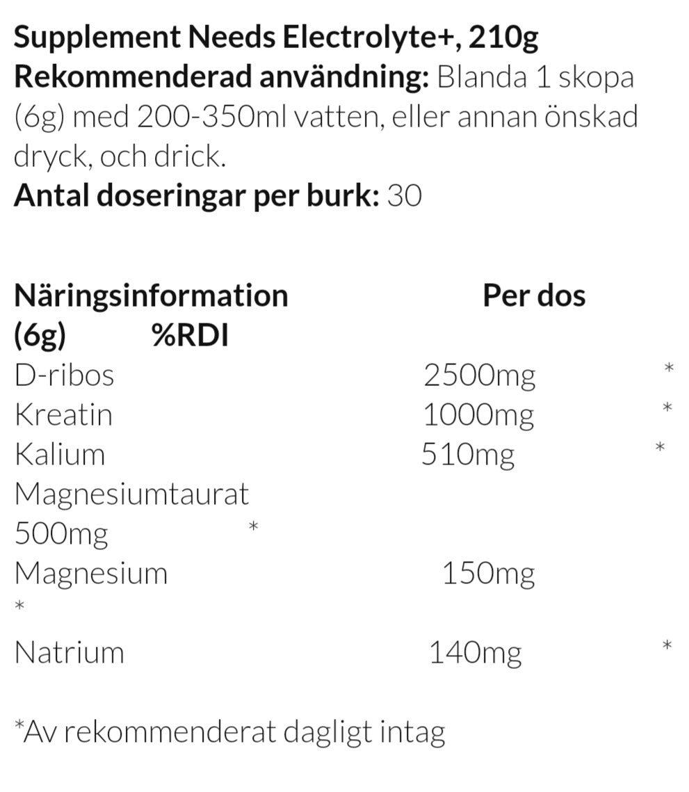 SUPPLEMENT NEEDS ELECTROLYTE+ - 210G
